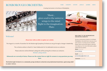RoxboroughORchestra website